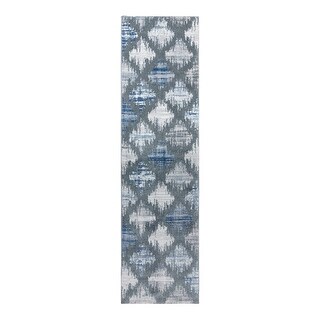 Gertmenian Baran Mosul Modern Industrial Grey/Blue Diamond Patchwork ...