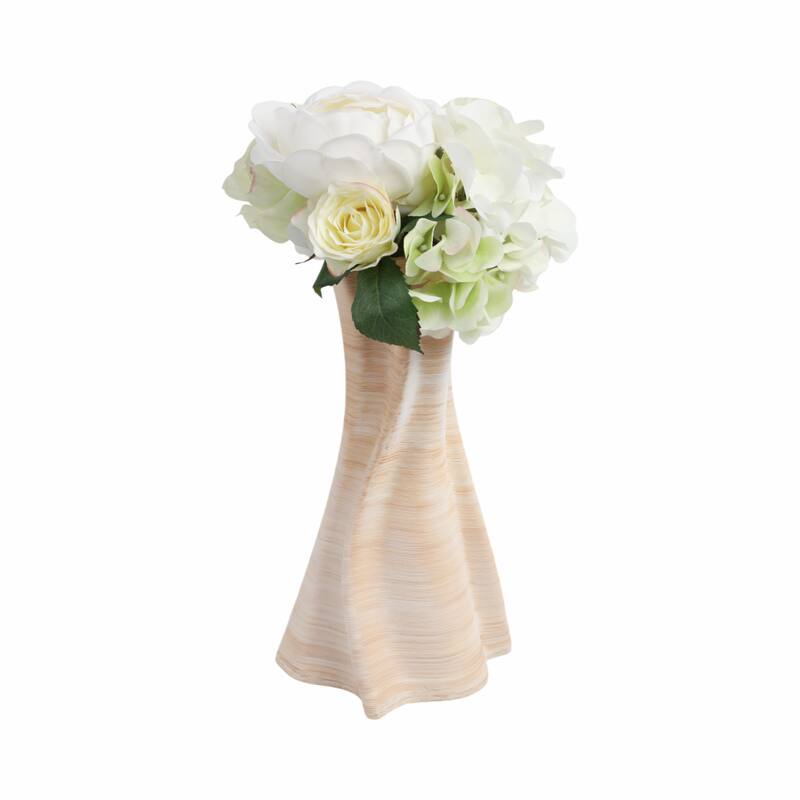 Decorative Vase - Tan Porcelain 3D Printed Textured