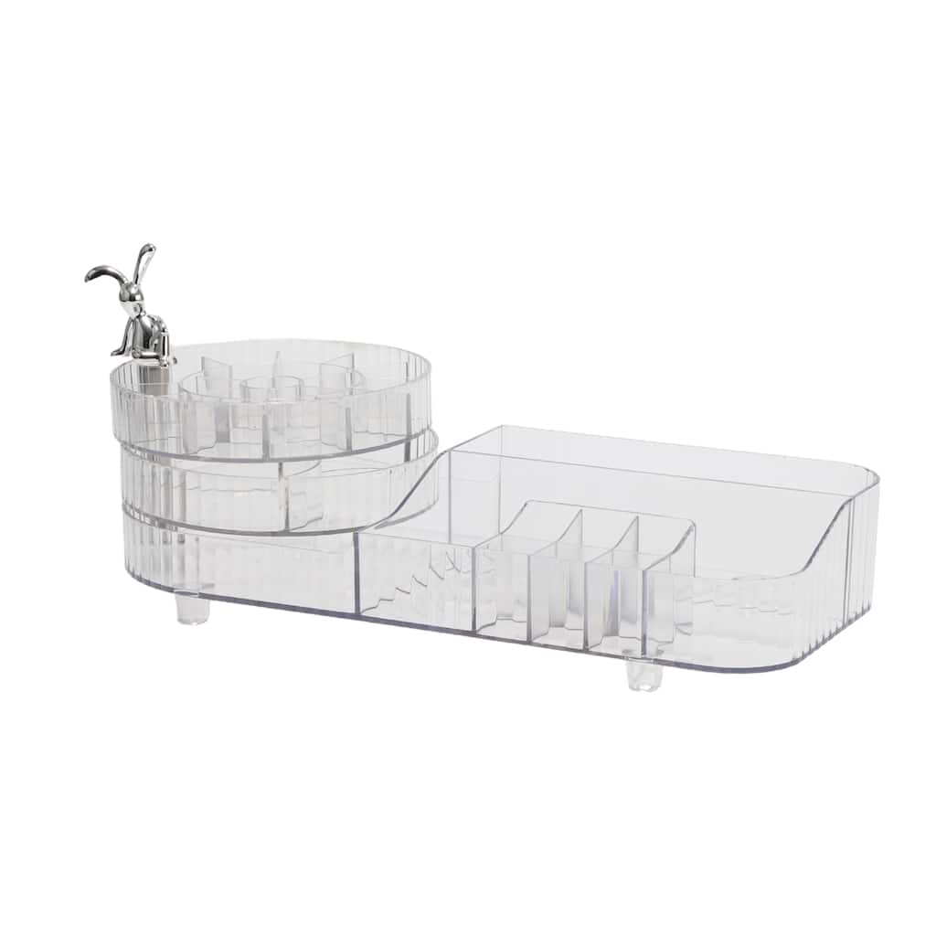 Makeup Organizer Rotating Makeup Organizer for Vanity for Lotions Brushes Clear - 13.78"x5.91"x5.51"