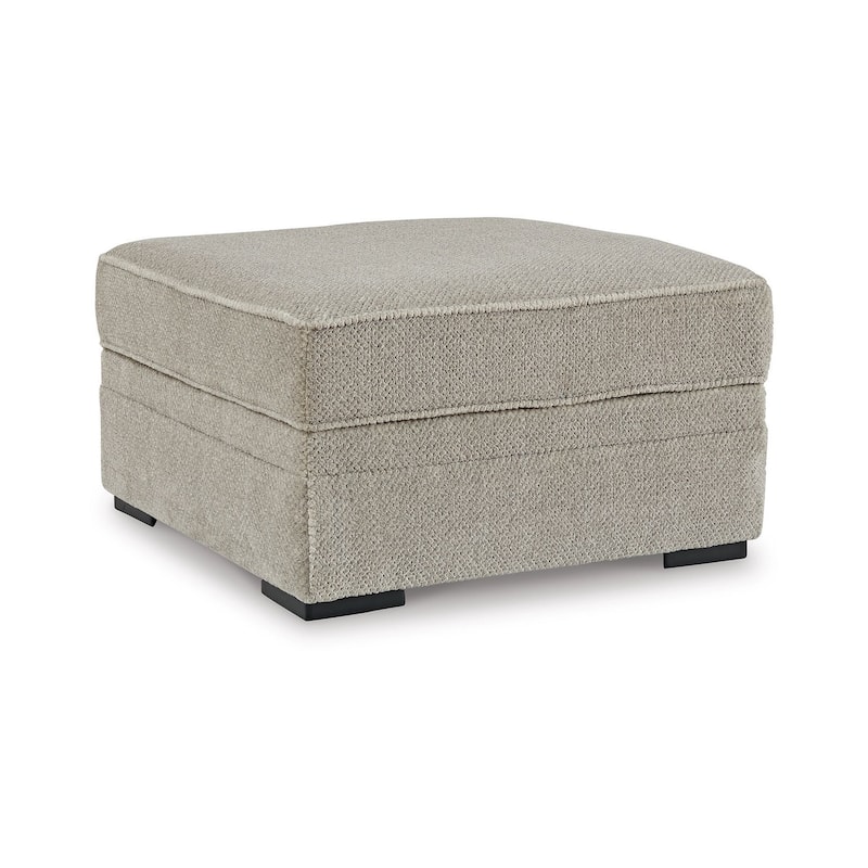 Alno Accent Ottoman, Square 38 Inch Beige Polyester, Hidden Storage