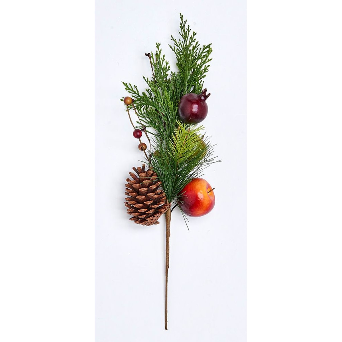 20" Pine Spray w/ Apple, Set of 3 - Multicolor