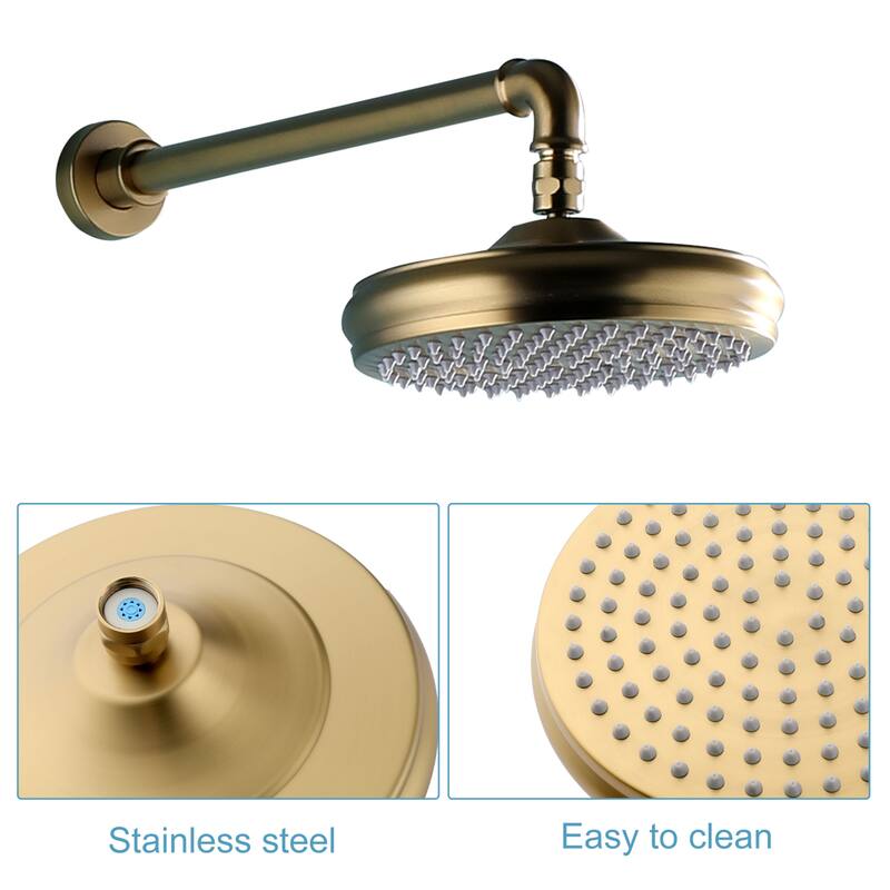 8'' Round Showerhead with High-pressure Handheld in Black