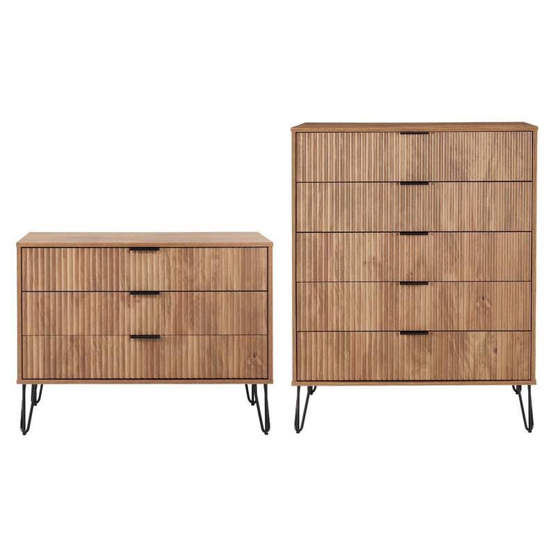 Manhattan Comfort 2-Piece Dumbo Modern Multi Drawer Dresser Set