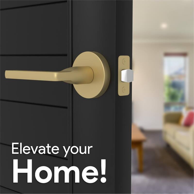 Mega Handles RALPH Round Passage Door Lever–Reversible Keyless Door Lock for Hallway, Closet, or Bathroom Handle for Left/Right