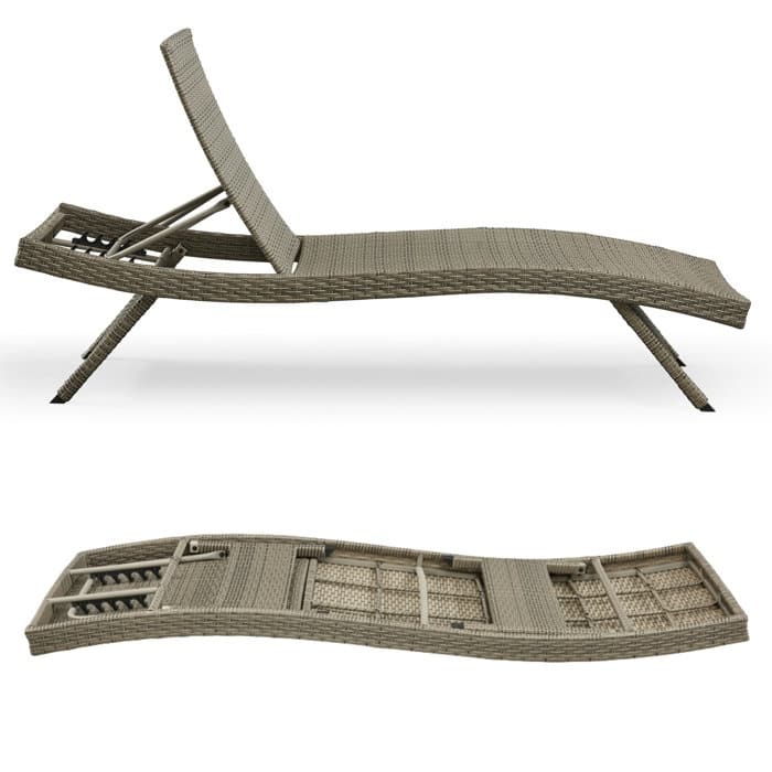 All Weather Wicker Chaise Lounge - Set of 2