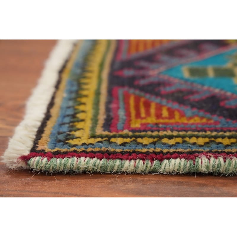 Hand Knotted Oriental 100% Wool Carpet Traditional Geometric Pink Tabriz Runner Rug - 10' 2'' X 3' 6''