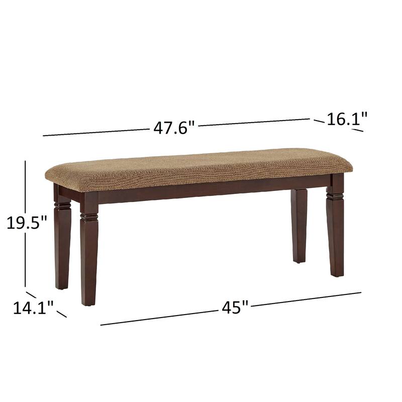 Lynn Espresso Finish Upholstered Dining Bench by iNSPIRE Q Classic