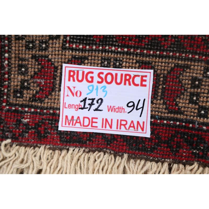 Geometric Balouch Persian Home Decor Area Rug Wool Handmade Carpet - 3'1" x 5'7"