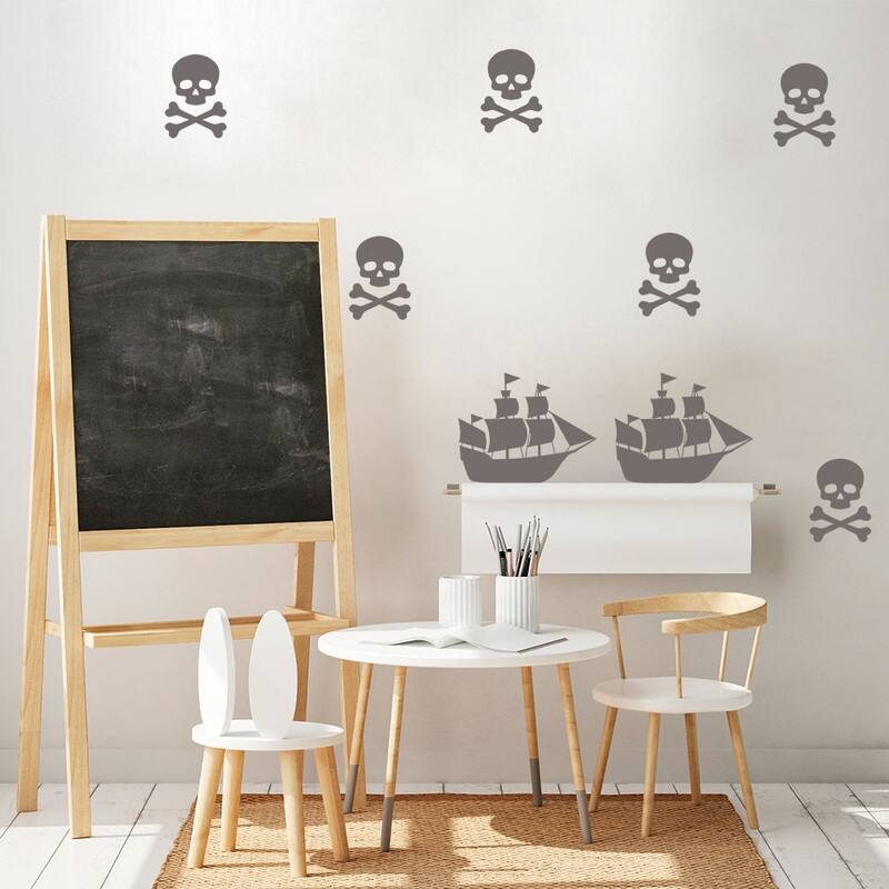 Tempaper Pirate Skull & Crossbones Removable Wall Decals (2 Sheets)