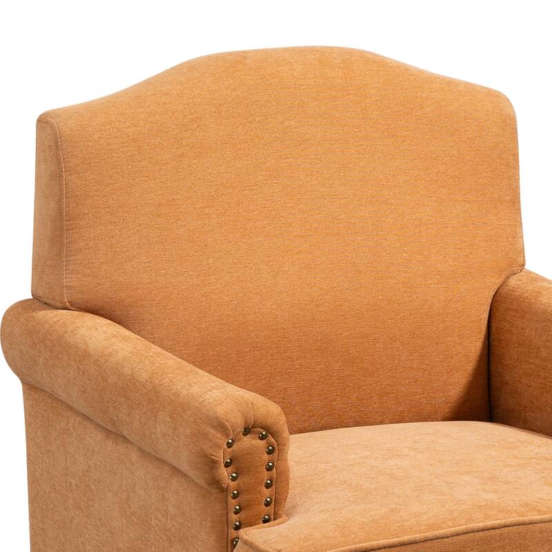 Chenille Accent Chair with Nailhead Trim