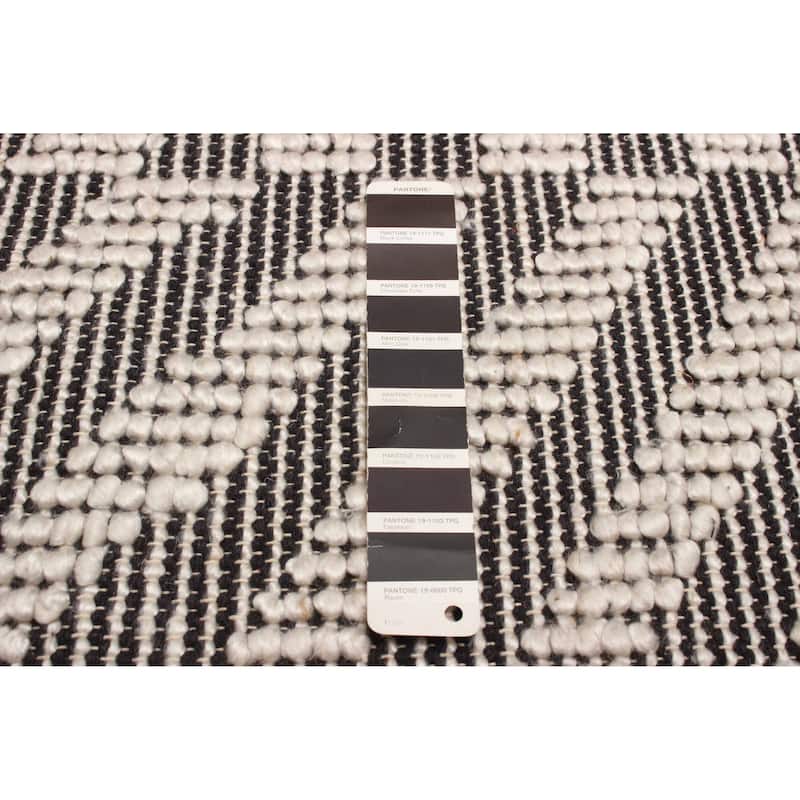 ECARPETGALLERY Braid weave Sienna Black Wool Rug - 5'0 x 7'4