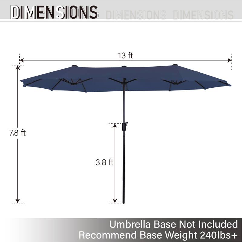 MAISON ARTS 7 Pieces Dining Set, 6 Aluminium Stackable Dining Chairs and a Metal Table - +Navy Umbrella