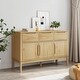 preview thumbnail 11 of 23, vidaXL Sideboard FLORO 44.9"x16.9"x29.1" Solid Wood Pine - 44.9" x 16.9" x 29.1"
