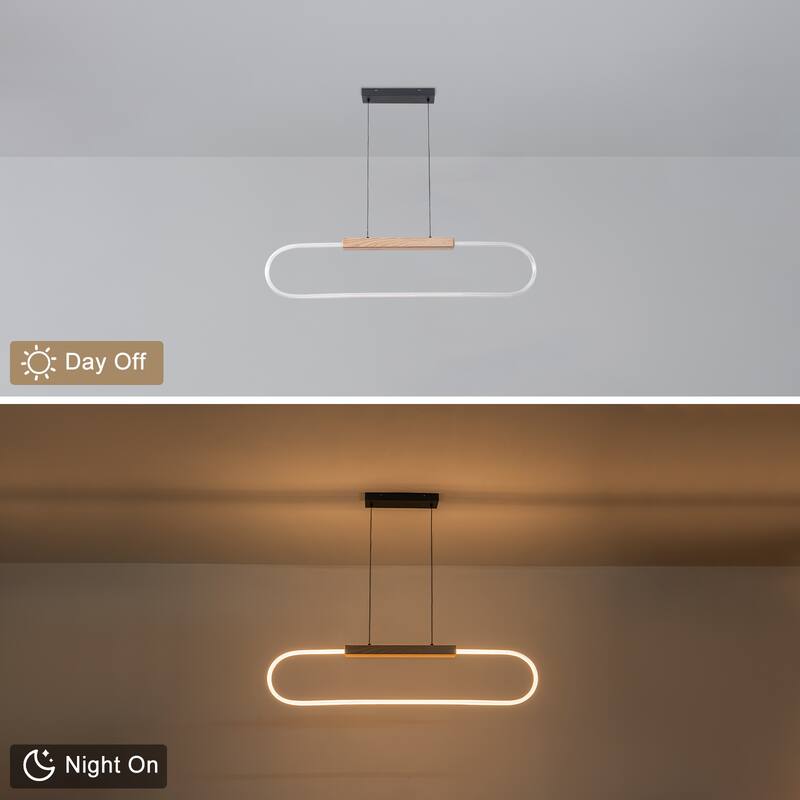 47" Dimmable LED Pendant Light Clear Acrylic Shade Kitchen Island - L47-in