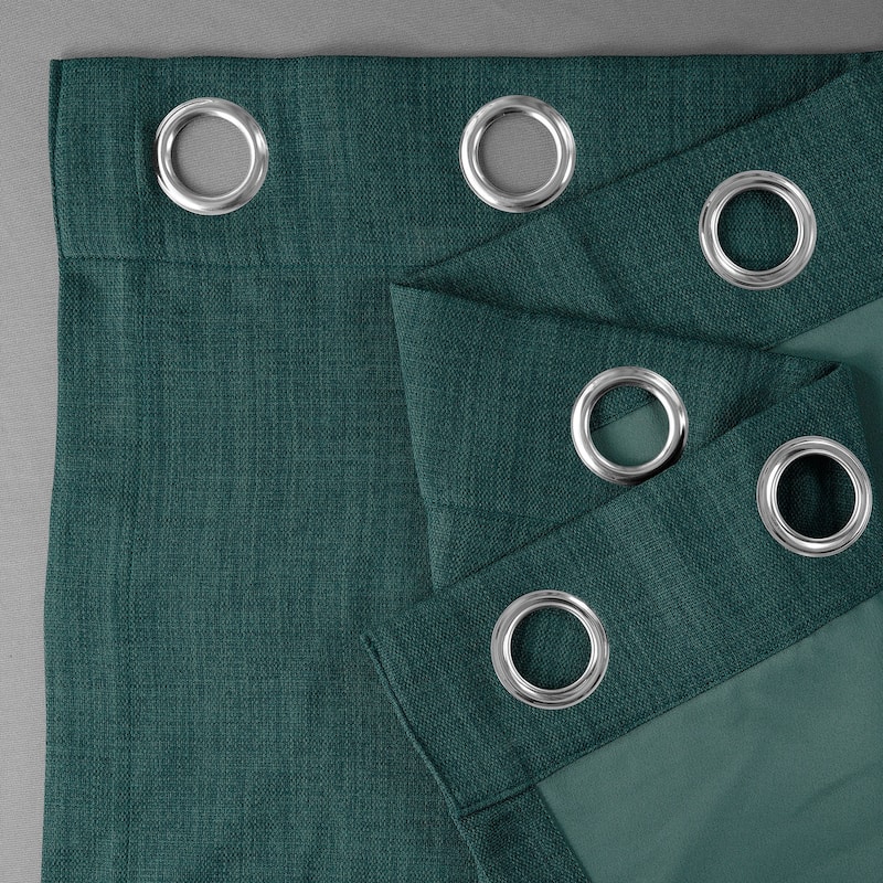 Exclusive Fabrics Faux Linen Grommet Room Darkening Curtain (1 Panel)