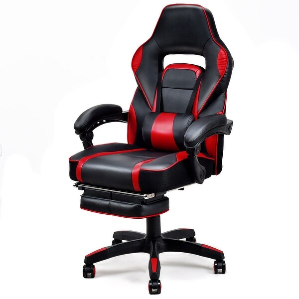 Ergonomic High Back Racing Gaming Chair Swivel Computer Office Desk W Footrest Red