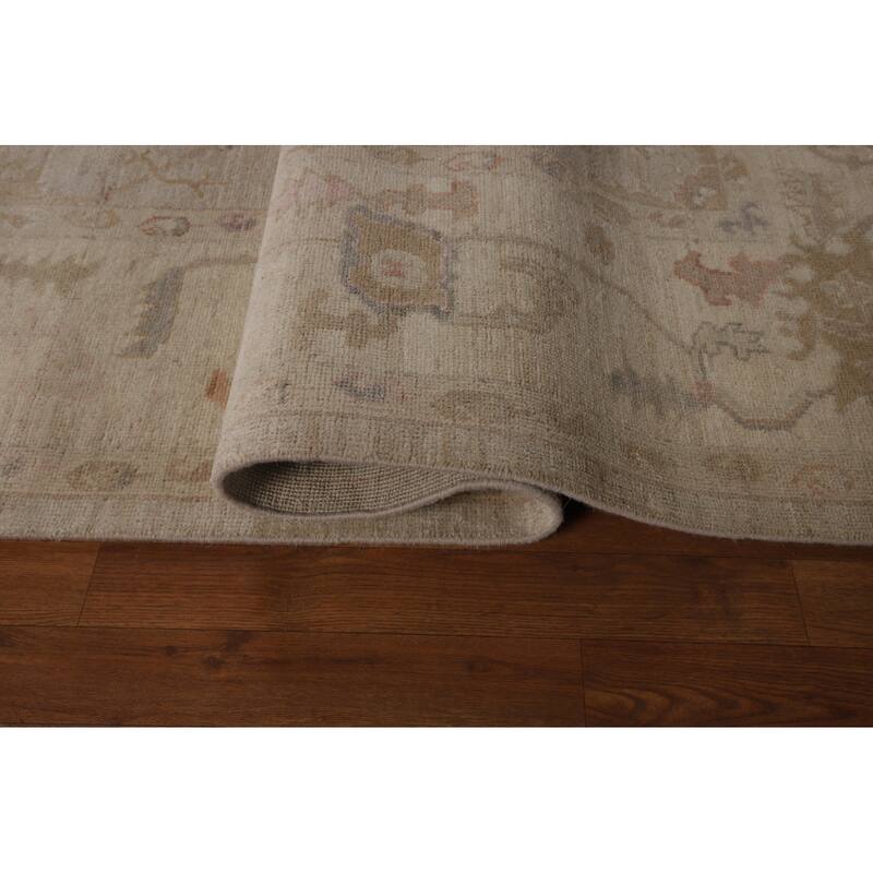 Vegetable Dye Oushak Turkish Area Rug Handmade Bedroom Wool Carpet - 8'0"x 9'10"