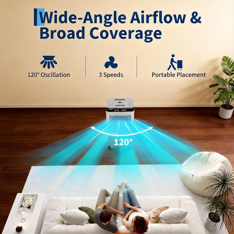 3000 CFM 5.3 Gal Evaporative Air Cooler, with Remote & Timer