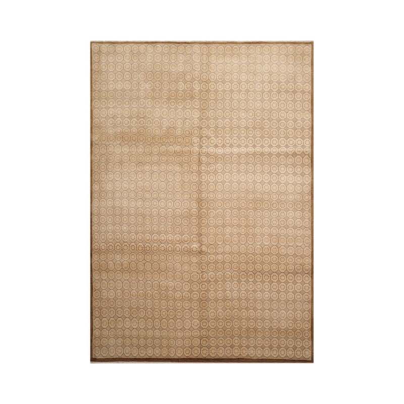 Hand Knotted Michaelian & Kohlberg Beige Tibetan 100% Wool Area Rug - 6' x 8' 9''