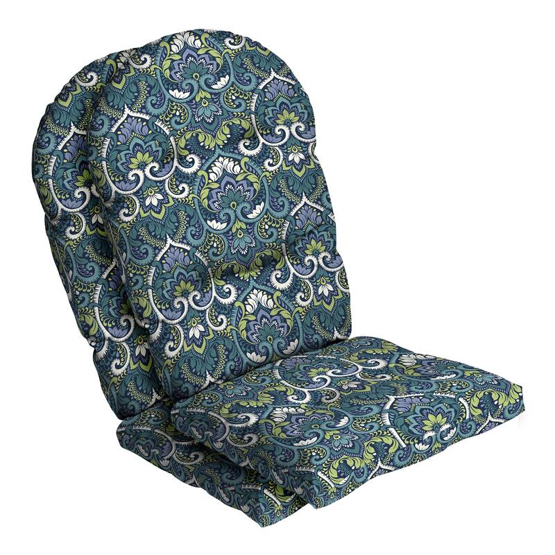 ARDEN Outdoor Plush Modern Tufted Adirondack Cushion, Set of 2, 20 x 18 - Sapphire Aurora Blue Damask