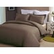 preview thumbnail 2 of 0, Solid 300 Thread Count 3-piece Duvet Cover Set Chocolate - King