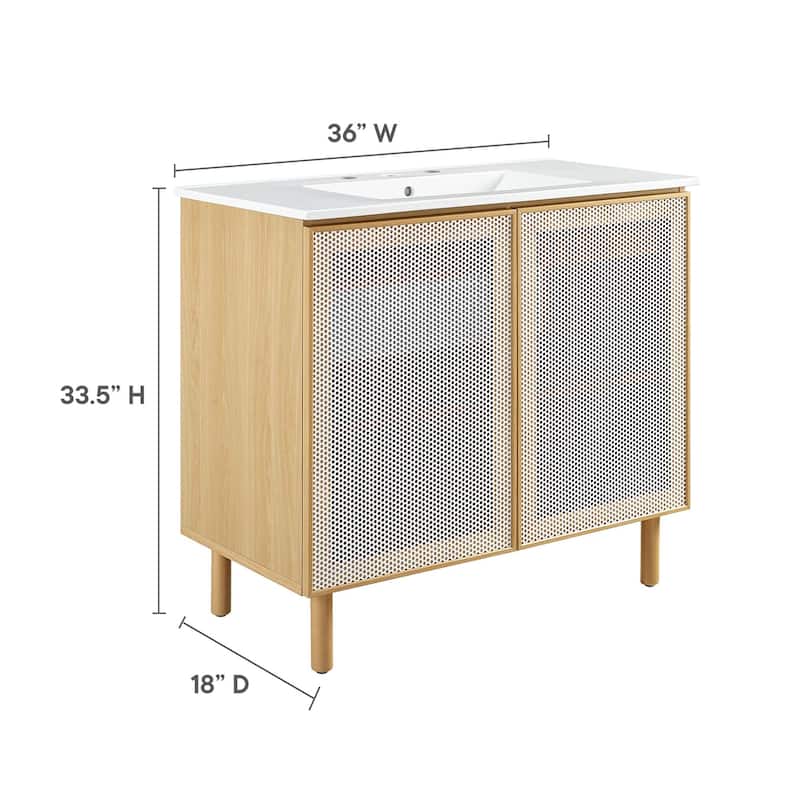 Calla 36" Perforated Metal Bathroom Vanity