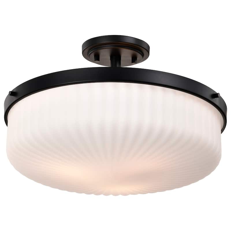 Nuvo Lighting 60/8647 Solara 3 Light 17" Wide Semi-Flush Drum Ceiling