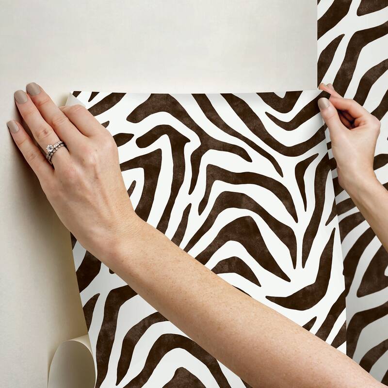 RuPaul RuZebra Brown Peel and Stick Wallpaper