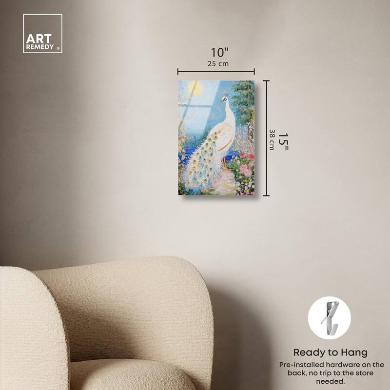 Peacock in Paradise Acrylic by Art Remedy, Ready to Hang