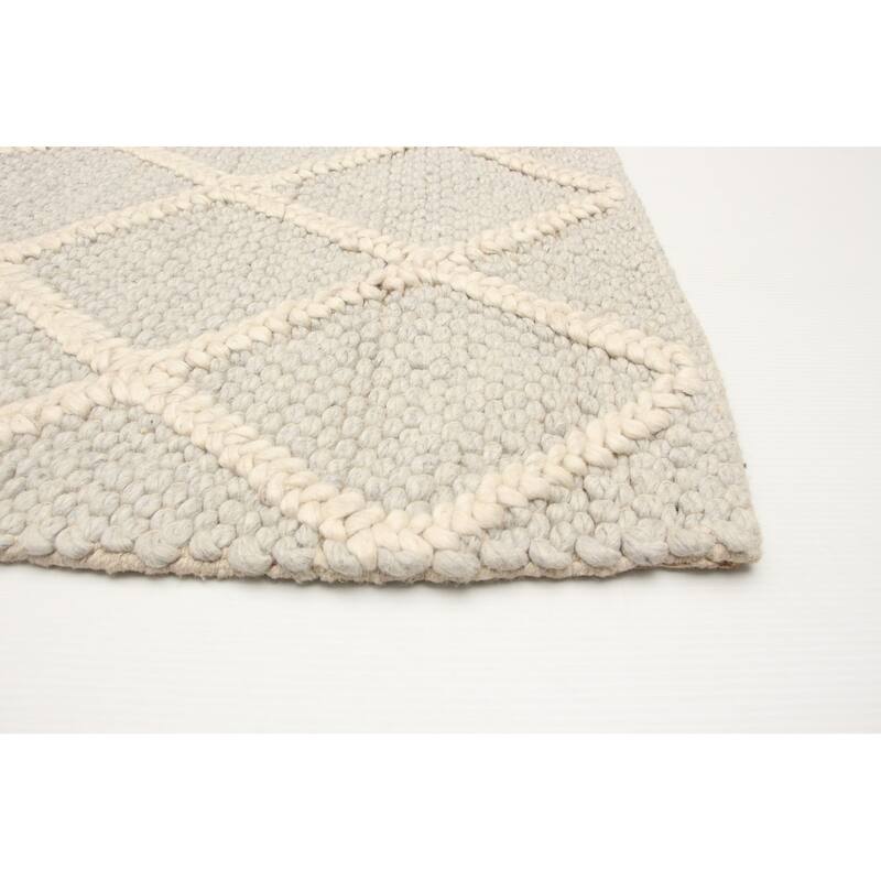 ECARPETGALLERY Braid weave Sienna Grey Wool Rug - 5'11 x 6'1