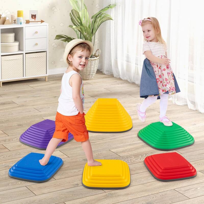 6 PCS Stepping Stones Non-Slip Toddler Sensory Balance Blocks - 6 pcs