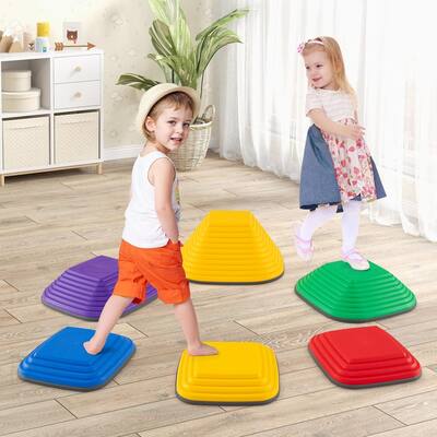 6 PCS Stepping Stones Non-Slip Toddler Sensory Balance Blocks - 6 pcs