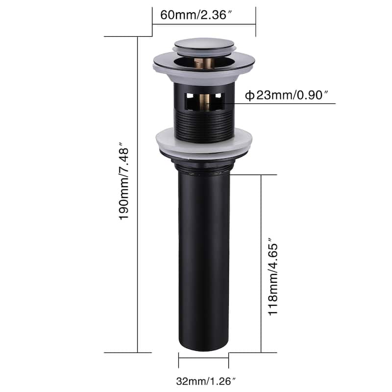2.36'' W Pop-Up Kitchen Sink Drain - N/A