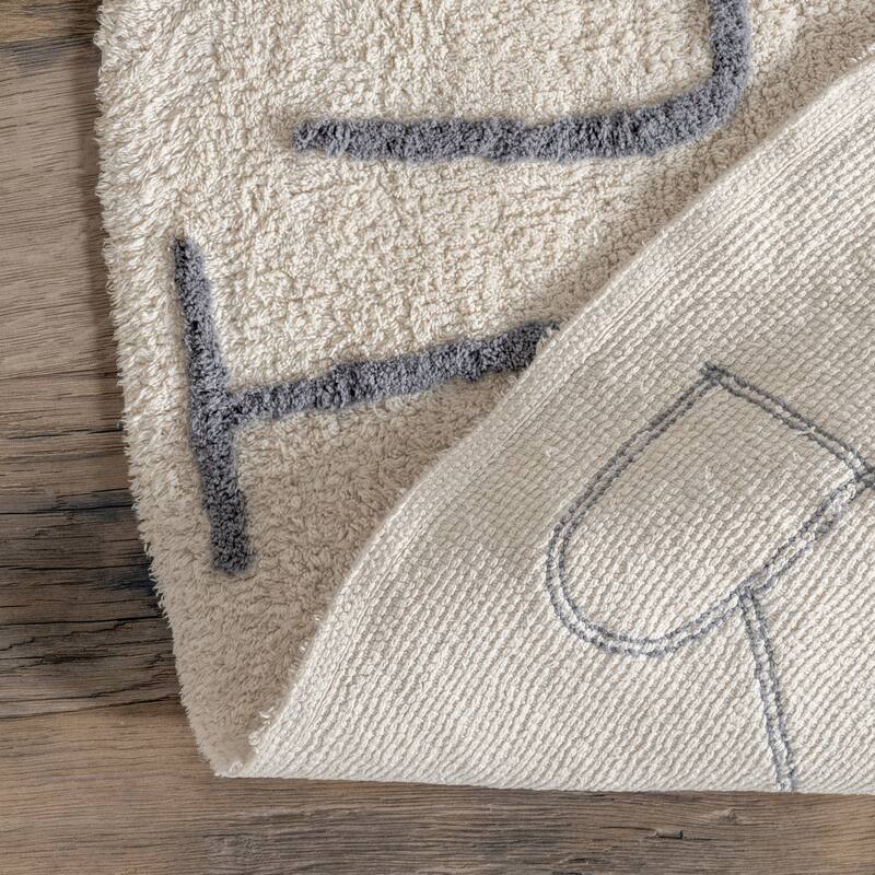 Nuloom Alphabet SpinClean Washable Round Rug
