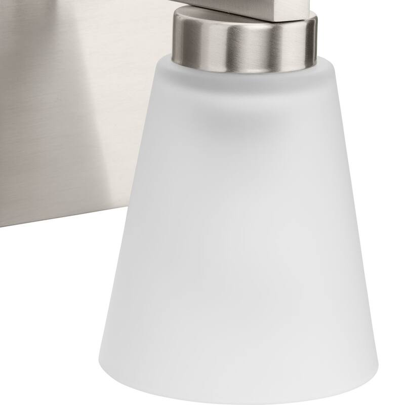Tanner Collection One-Light Brushed Nickel Transitional Vanity Light - 5.12 in x 6.75 in x 7.12 in