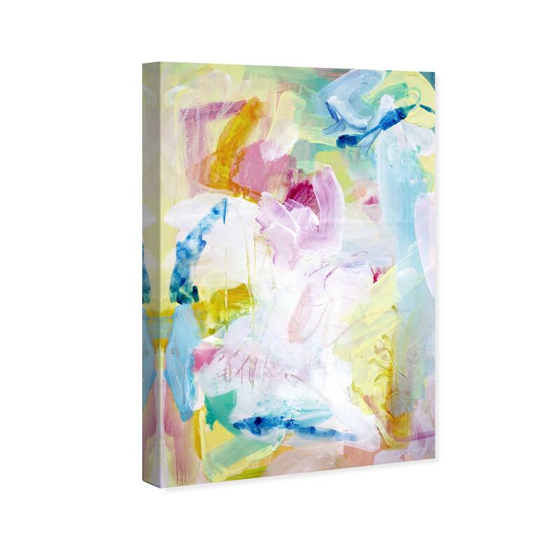Wynwood Studio Canvas Abstract Colors at the Field White and Light Blue Modern & Contemporary Wall Art Canvas Print