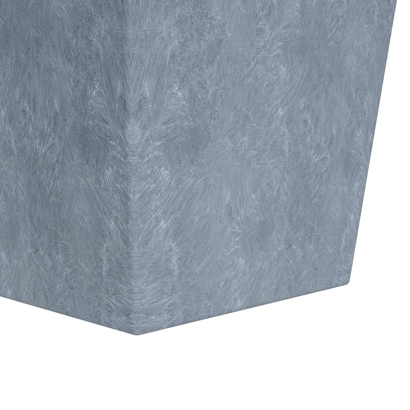 Serene Fiberstone and Clay Tapered Square Plant Pot with Drainage Holes For Indoor Outdoor Home Office Patio Porch Garden Decor