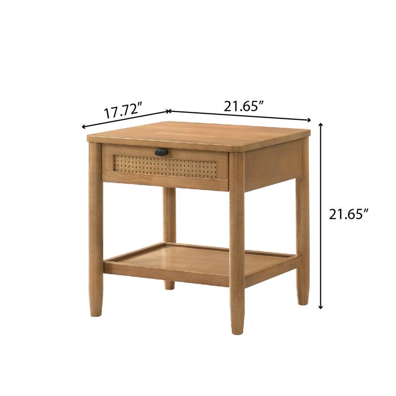Vichy 4-Piece Rubberwood Bedroom Set with Textured Polyester Upholstered Queen Bed, Dresser, Mirror, and Nightstand