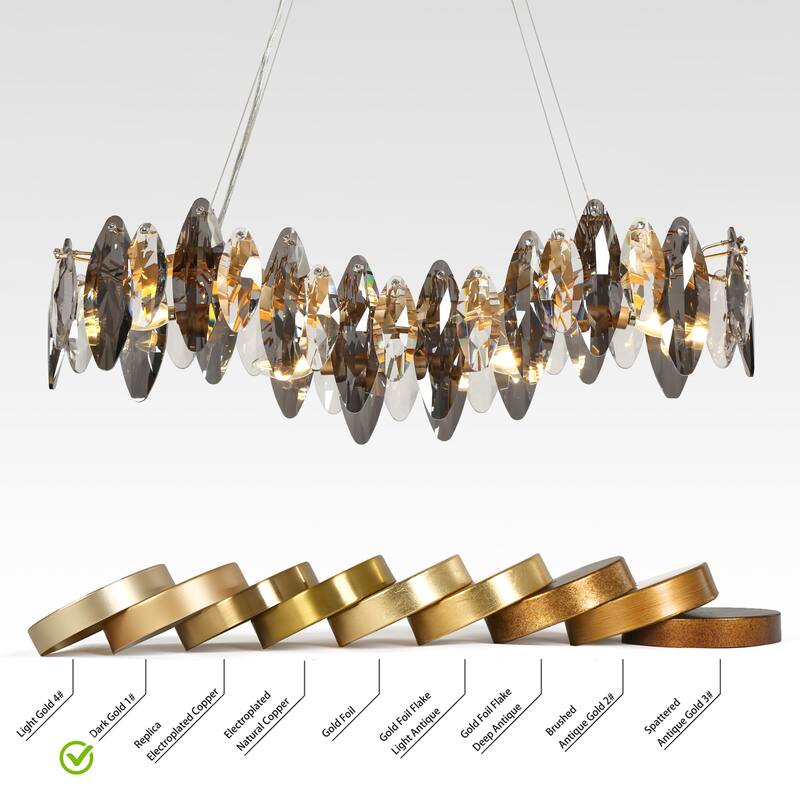 Modern Glam 4-Light Crystal Chandelier Linear Kitchen Island Lights - Gold - 32" W x 9.8" H x 9" D