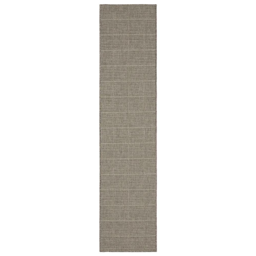Style Haven Calayan Woven Gridwork Grey Ultimate Performance Area Rug~