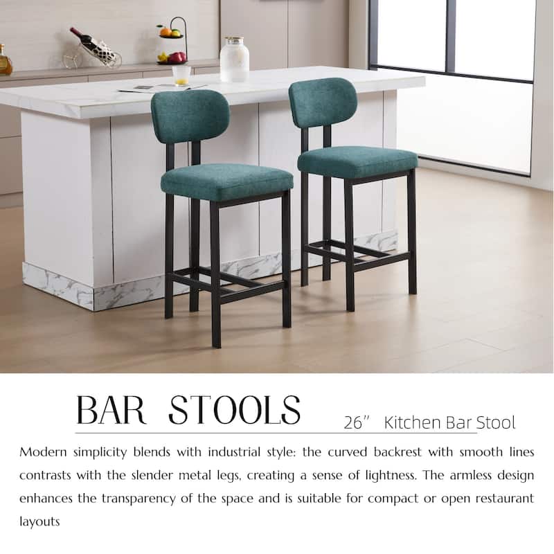 Upholstered Counter Height Bar Stools Side Chairs Set of 2