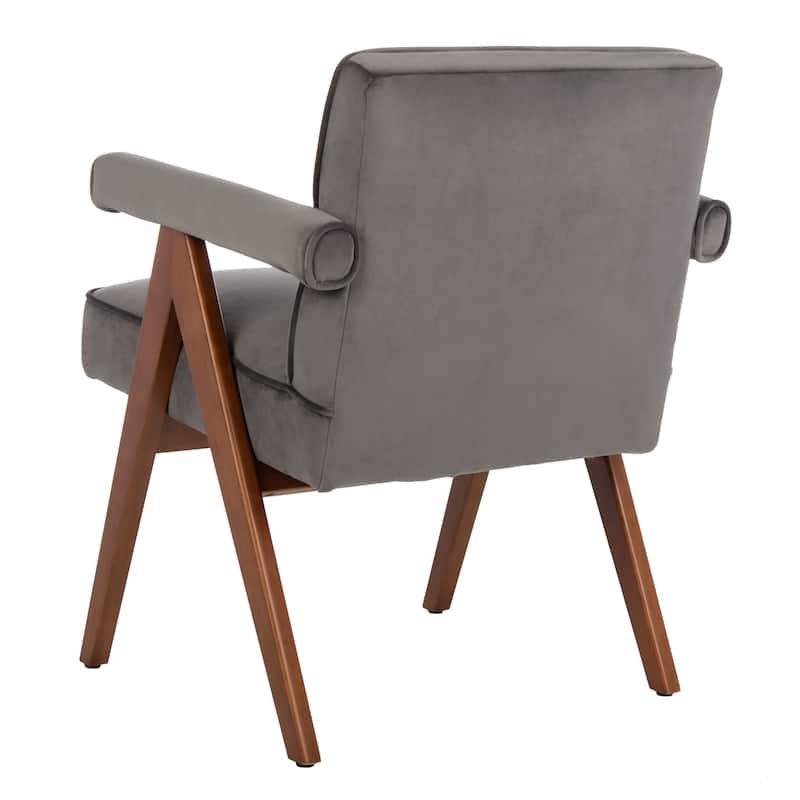 SAFAVIEH Suri Mid-Century Walnut Wood Arm Chair - 23.2" Wx 24" L x 29.9" H