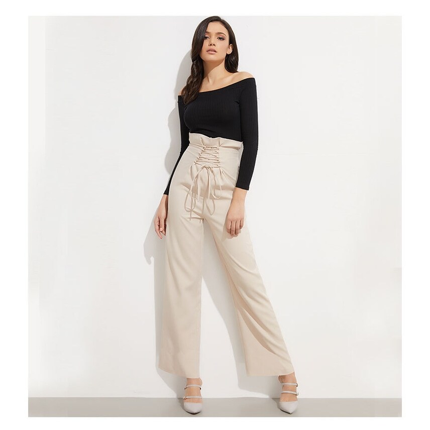 ruffle waist trousers