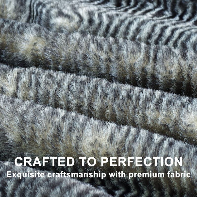 Thick StripeRabbit FauxFur Throw Fuzzy Soft Plush Blanket for Sofa