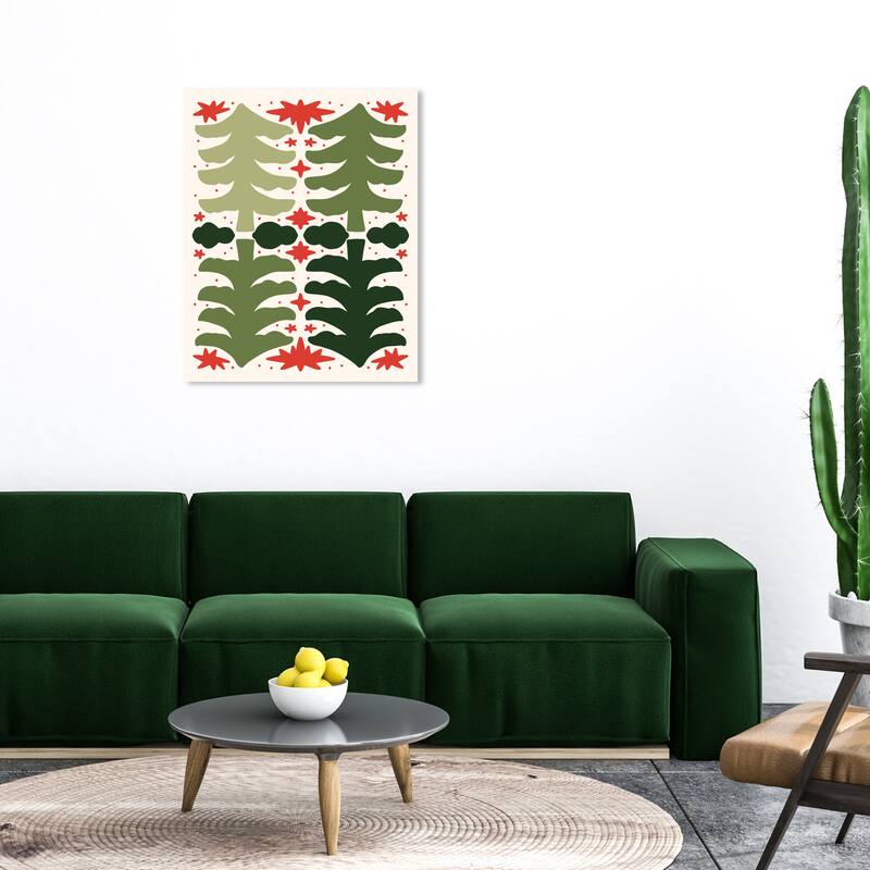 Wynwood Studio Canvas Holiday and Seasonal Green Pines Agreement Green Modern & Contemporary Wall Art Canvas Print - 30 x 36