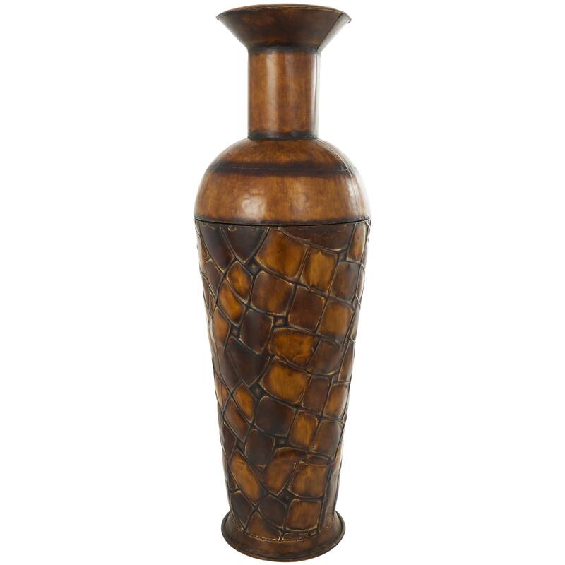 Hammered Iron Metal Rustic Traditional Floor Vase Set (3)