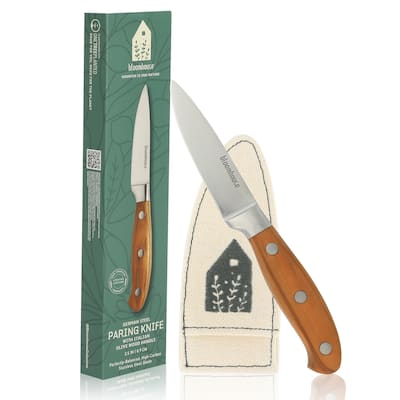 Bloomhouse 4 Inch German Steel Paring Knife W/ Italian Olive Wood Forged Handle