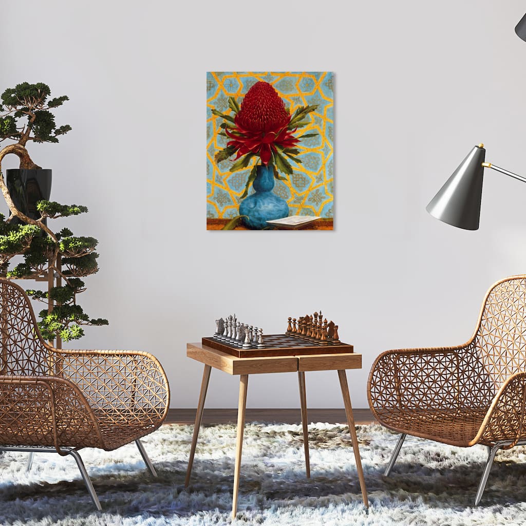 Wynwood Studio Canvas Floral and Botanical Lucien Henry - Waratah Red and Traditional Wall Art Canvas Print