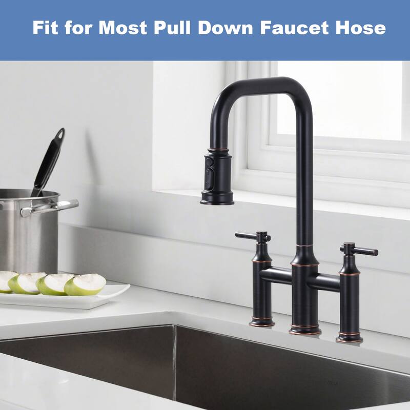 WOWOW Pull Down Kitchen Faucet Spray Head with 9 Adapters Kit