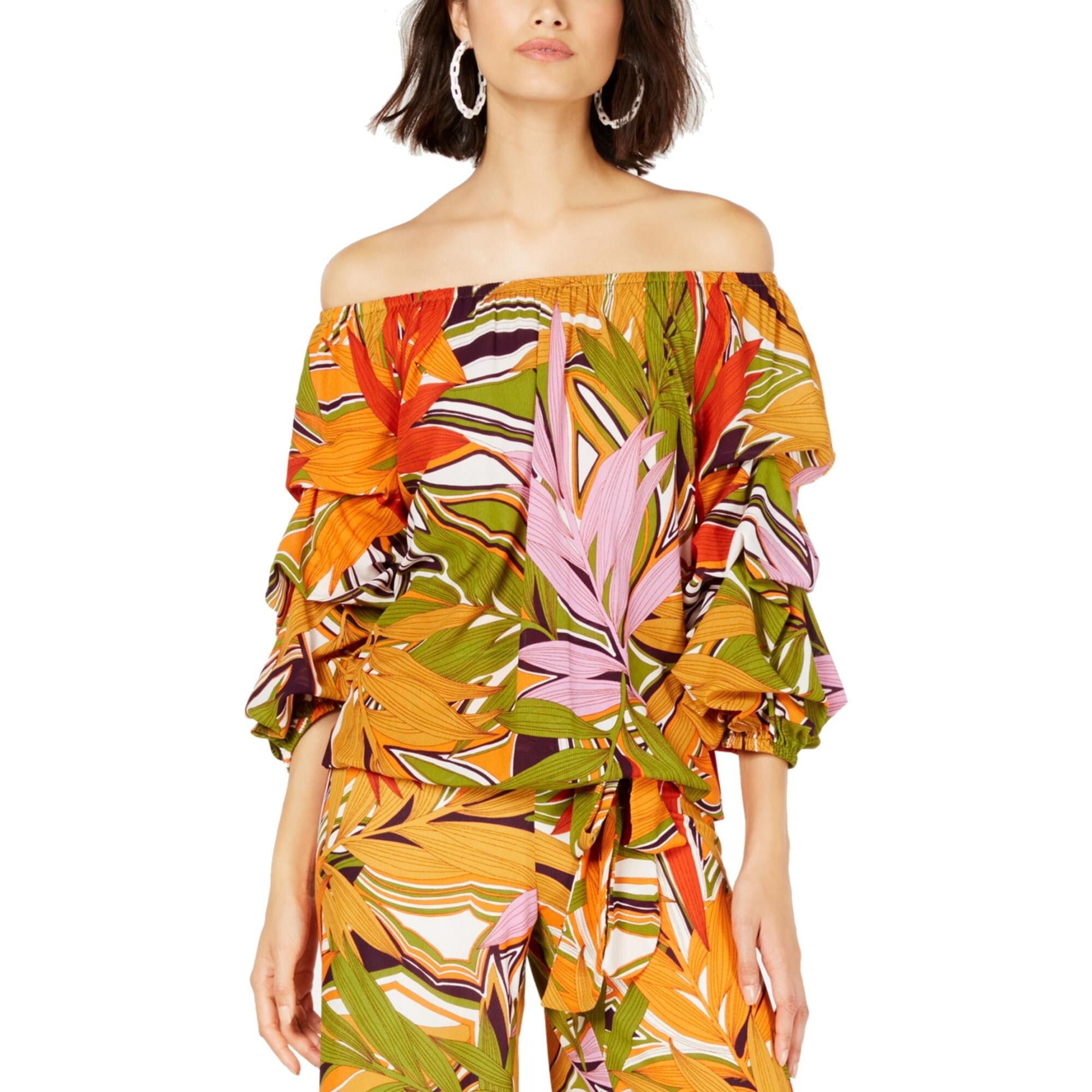 Shop Royalty Clothing Brand Womens Blouse Printed Bishop Sleeve